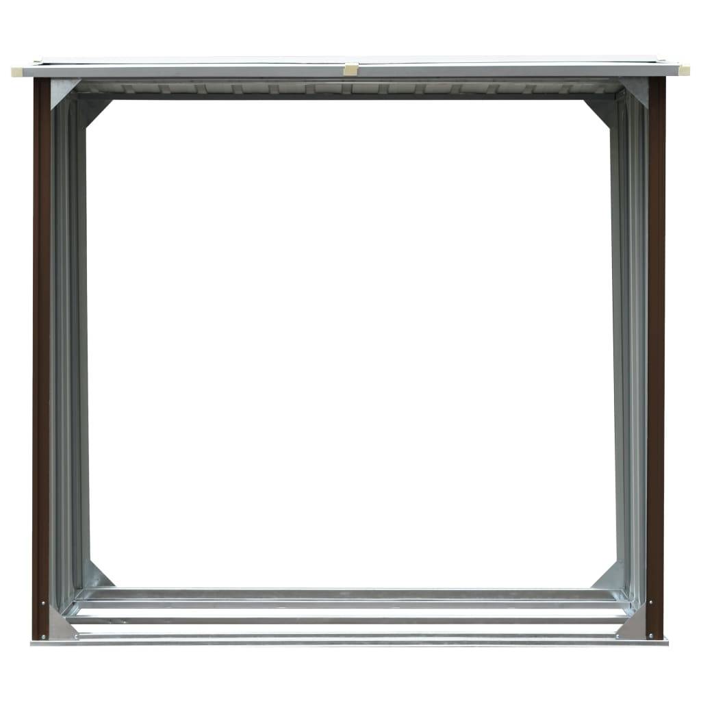 vidaXL Brennholzlager Verzinkter Stahl 172x91x154 cm Braun