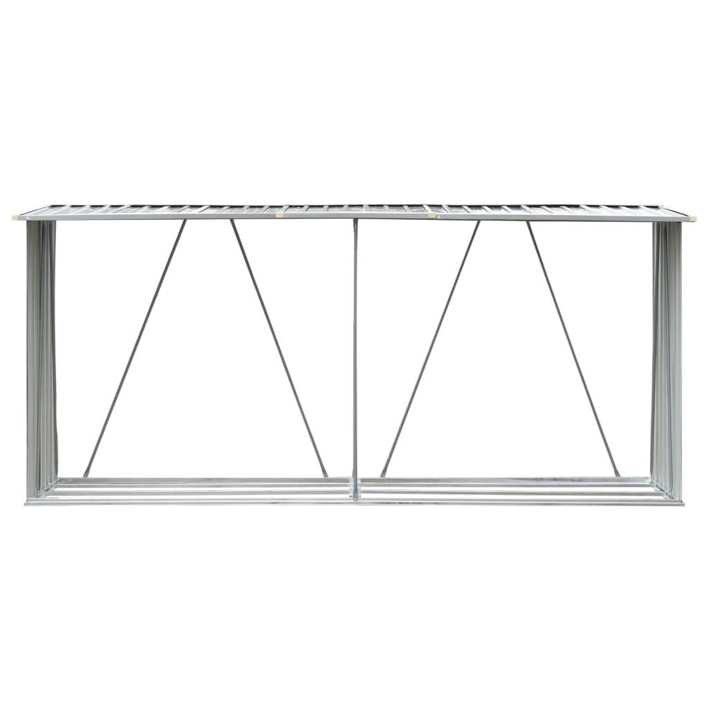 vidaXL Brennholzlager Verzinkter Stahl 330x84x152 cm Grün