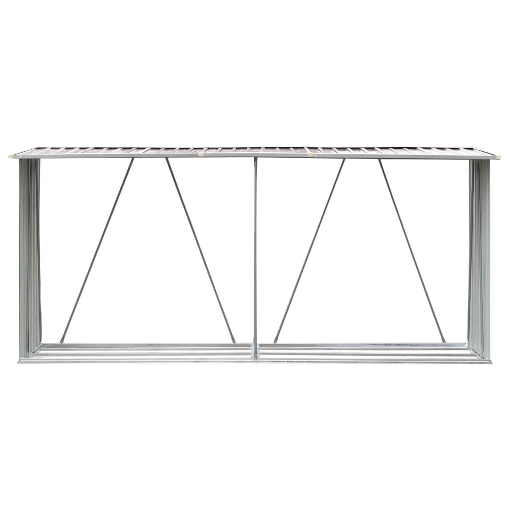 vidaXL Brennholzlager Verzinkter Stahl 330x84x152 cm Braun