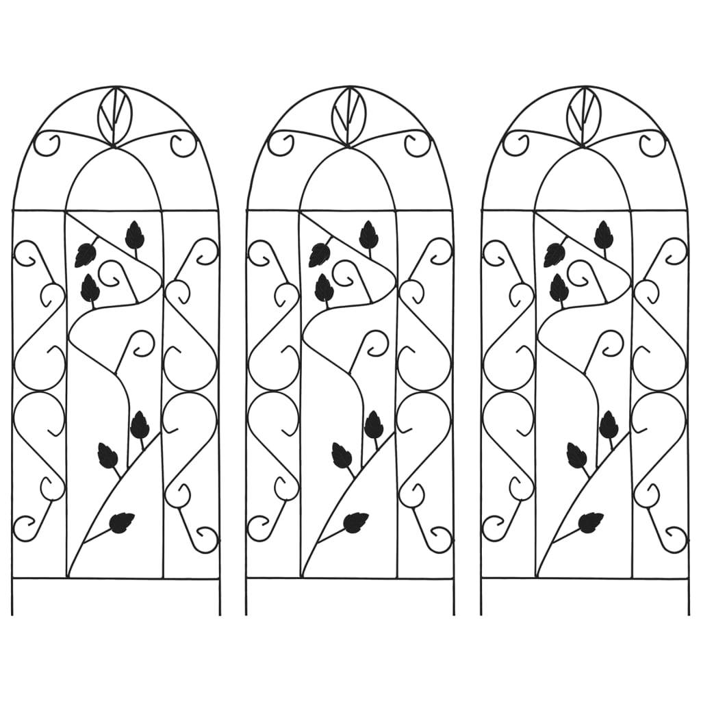 vidaXL Rankgitter 3 Stk. Schwarz 40×100 cm Eisen