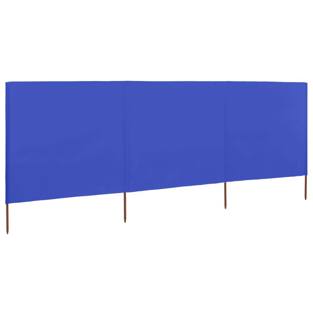 vidaXL 3-teiliges Windschutzgewebe 400 x 120 cm Azurblau