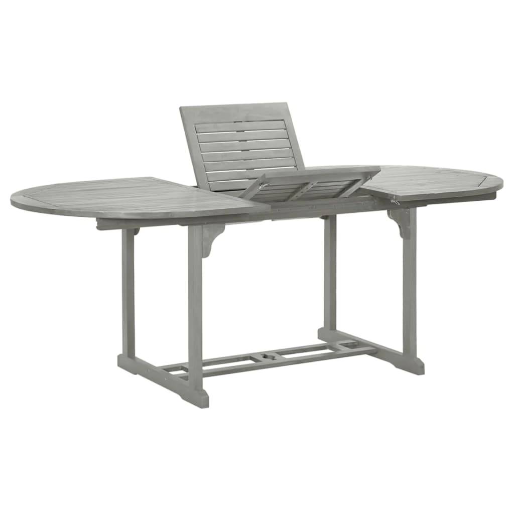 vidaXL Gartentisch Grau 200x100x75 cm Massivholz Akazie