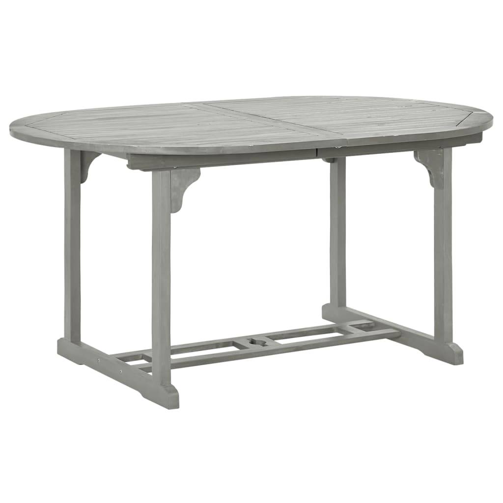 vidaXL Gartentisch Grau 200x100x75 cm Massivholz Akazie