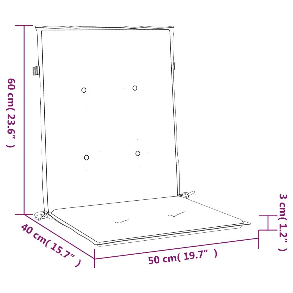 vidaXL Gartenstuhlauflagen für Niedriglehner 4 Stk. Schwarz 100x50x3cm