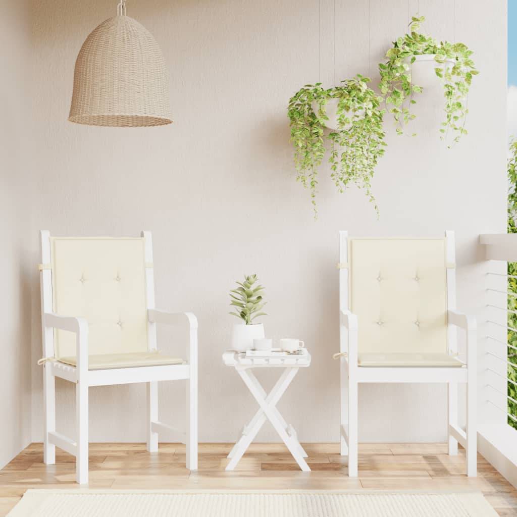 vidaXL Gartenstuhlauflagen für Niedriglehner 2 Stk. Creme 100x50x3 cm