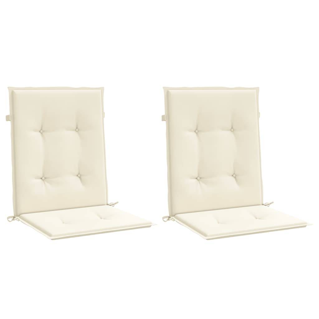 vidaXL Gartenstuhlauflagen für Niedriglehner 2 Stk. Creme 100x50x3 cm