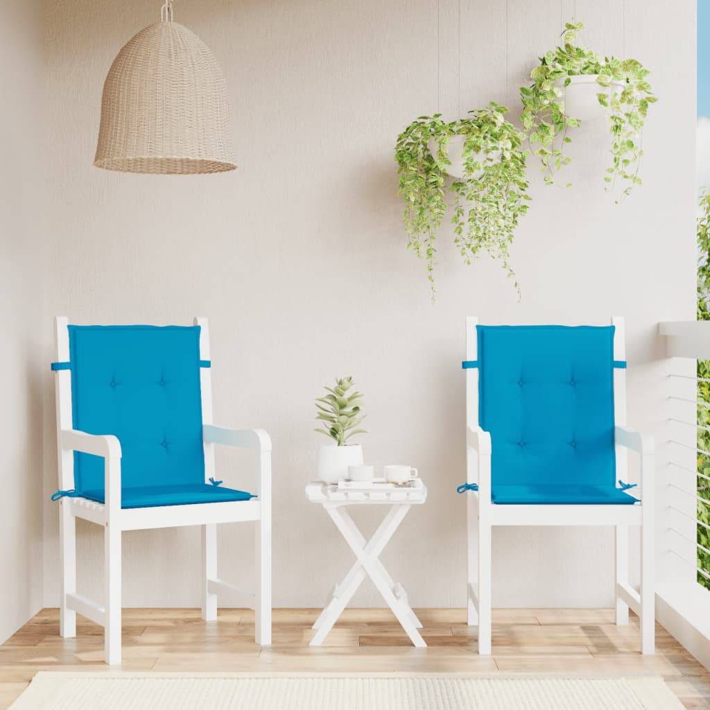 vidaXL Gartenstuhlauflagen für Niedriglehner 2 Stk. Blau 100x50x3 cm