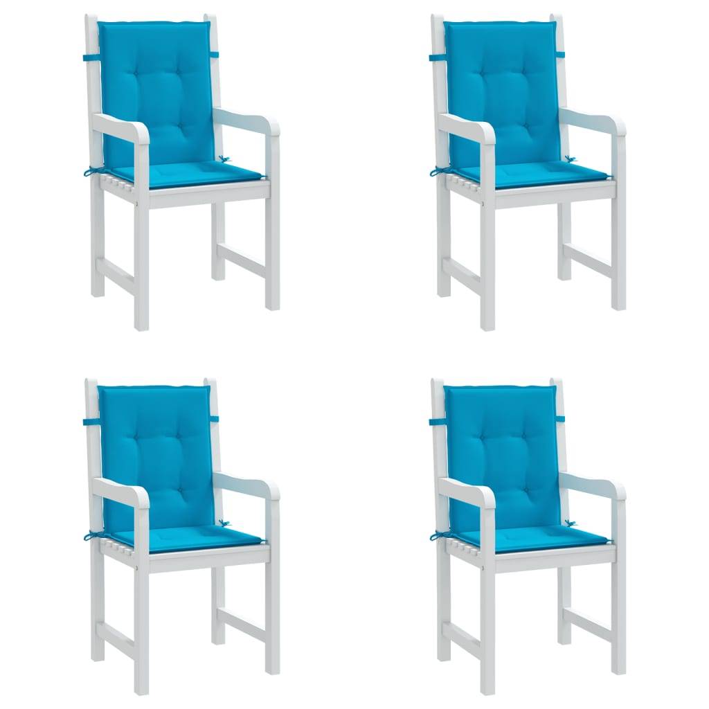 vidaXL Gartenstuhlauflagen für Niedriglehner 4 Stk. Blau 100x50x3 cm