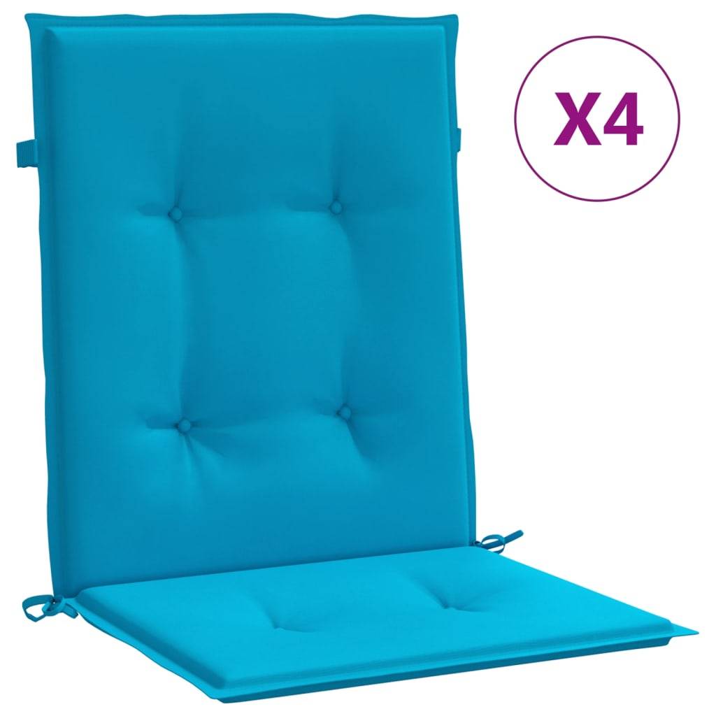 vidaXL Gartenstuhlauflagen für Niedriglehner 4 Stk. Blau 100x50x3 cm