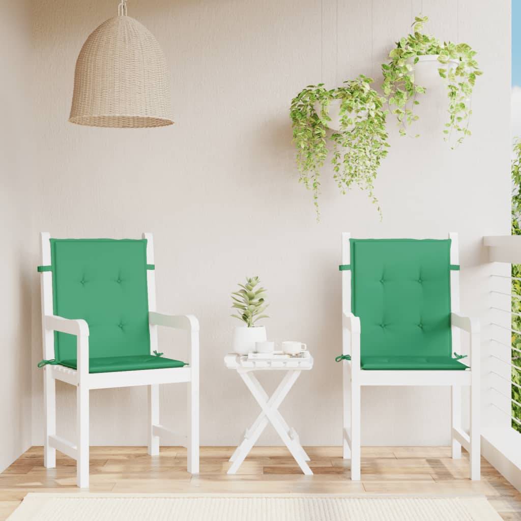 vidaXL Gartenstuhlauflagen für Niedriglehner 2 Stk. Grün 100x50x3 cm