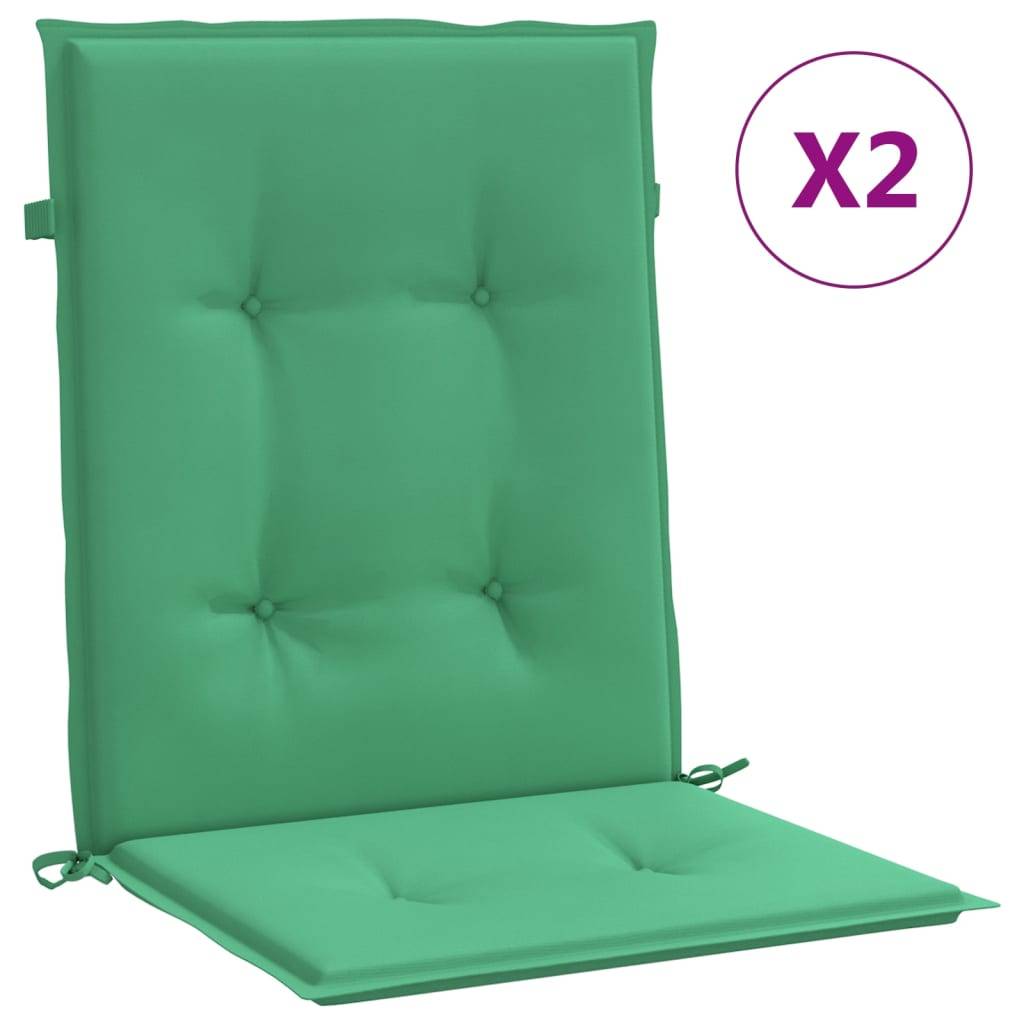 vidaXL Gartenstuhlauflagen für Niedriglehner 2 Stk. Grün 100x50x3 cm