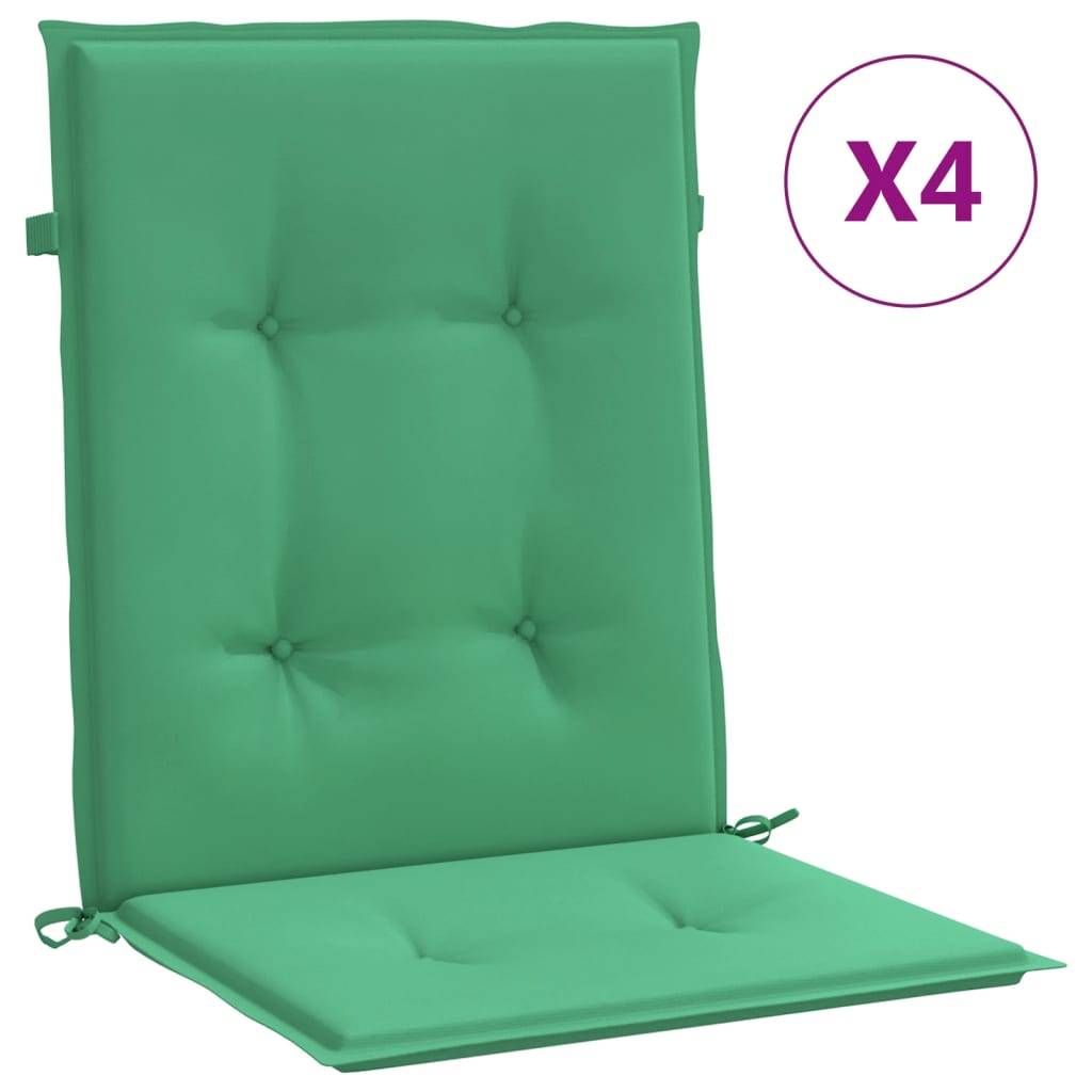 vidaXL Gartenstuhlauflagen für Niedriglehner 4 Stk. Grün 100x50x3 cm