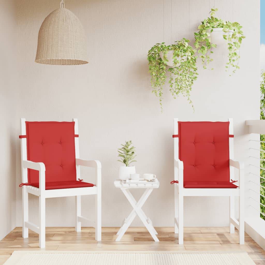 vidaXL Gartenstuhlauflagen für Niedriglehner 2 Stk. Rot 100x50x3 cm