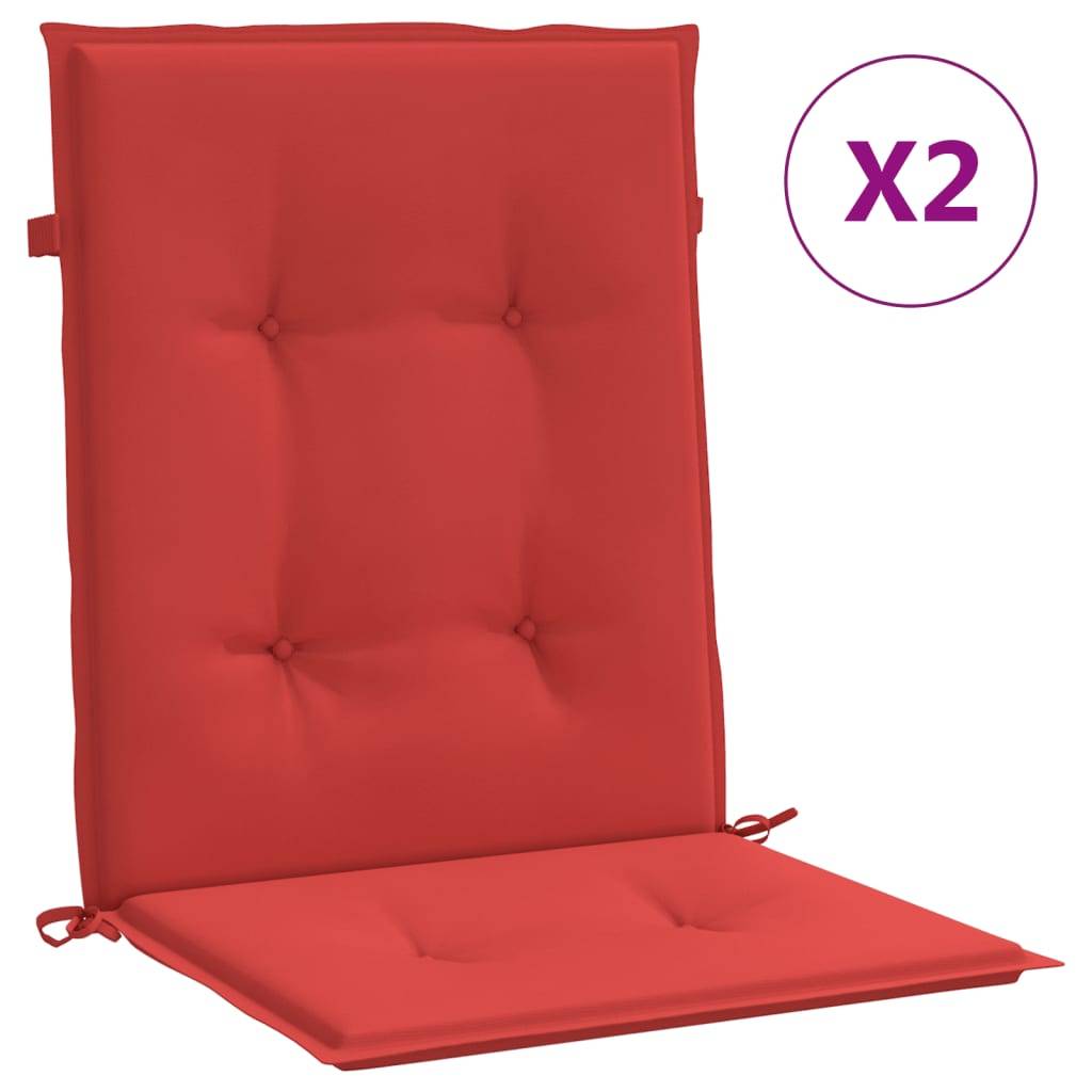 vidaXL Gartenstuhlauflagen für Niedriglehner 2 Stk. Rot 100x50x3 cm