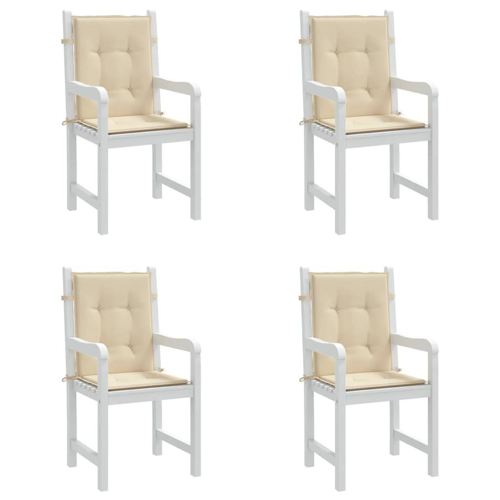vidaXL Gartenstuhlauflagen für Niedriglehner 4 Stk. Beige 100x50x3 cm