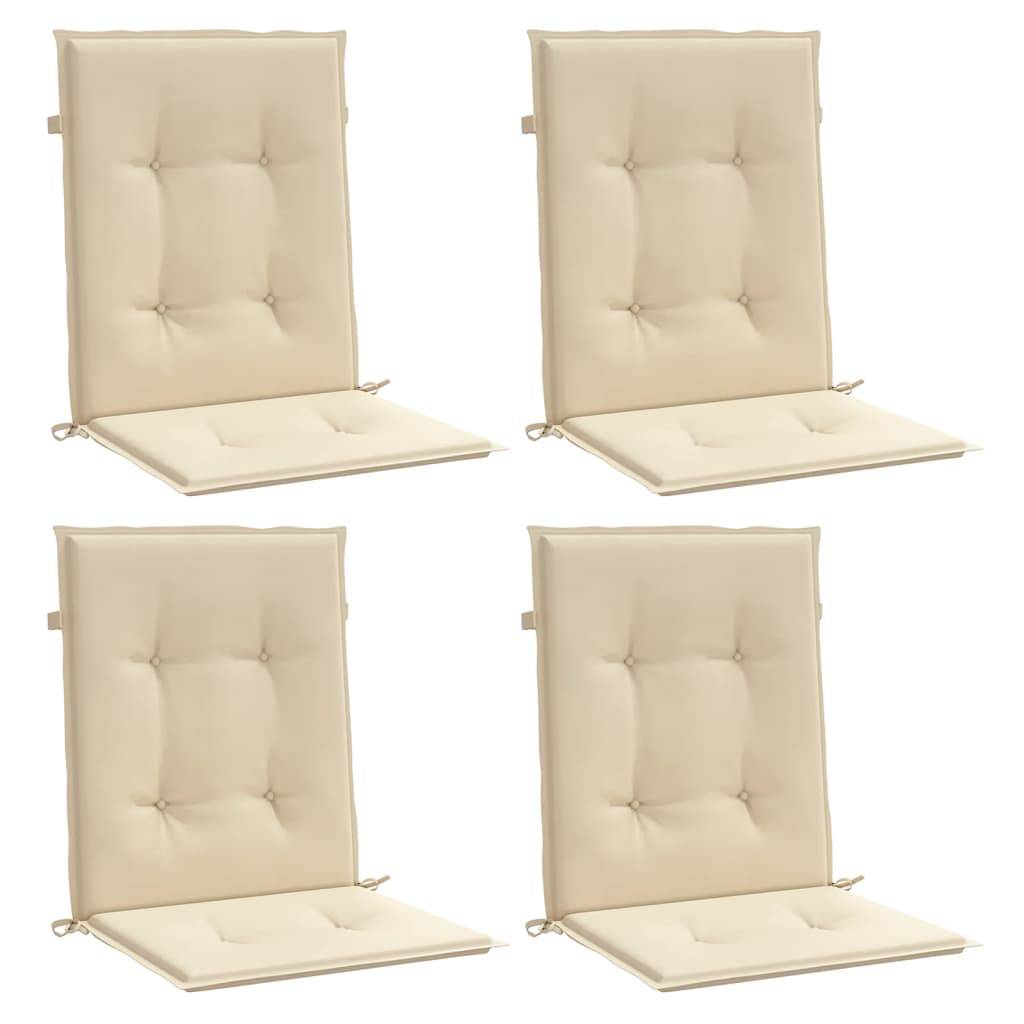 vidaXL Gartenstuhlauflagen für Niedriglehner 4 Stk. Beige 100x50x3 cm