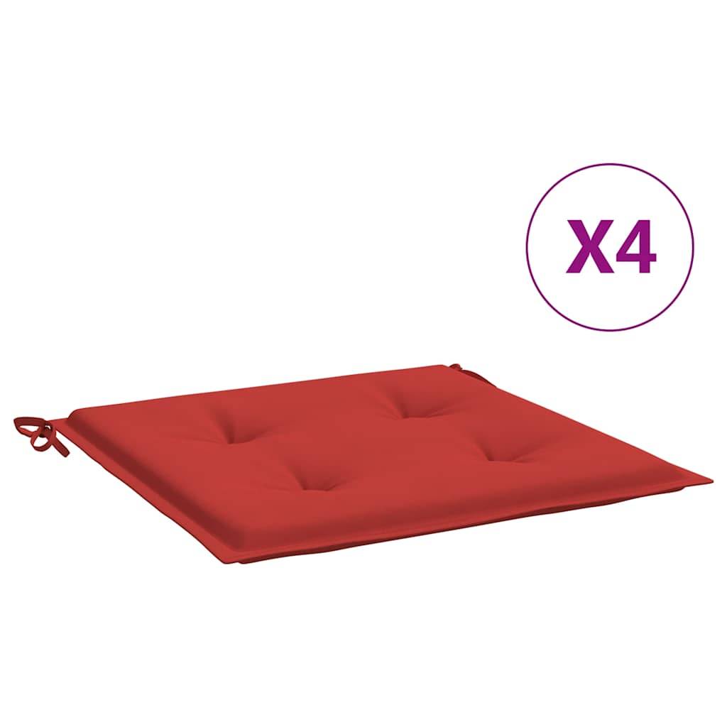 vidaXL Gartenstuhl-Kissen 4 Stk. Rot 40x40x4 cm Oxford-Gewebe