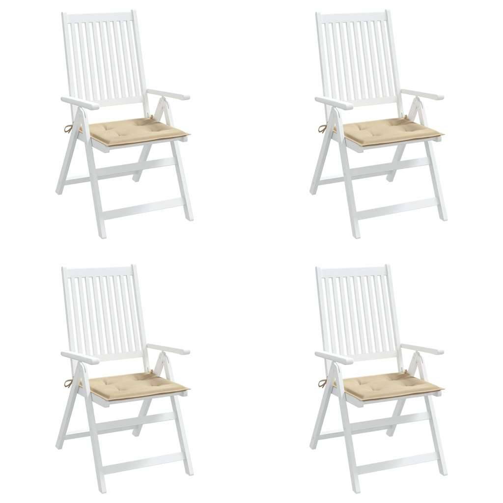 vidaXL Gartenstuhl-Kissen 4 Stk. Beige 40x40x4 cm Oxford-Gewebe