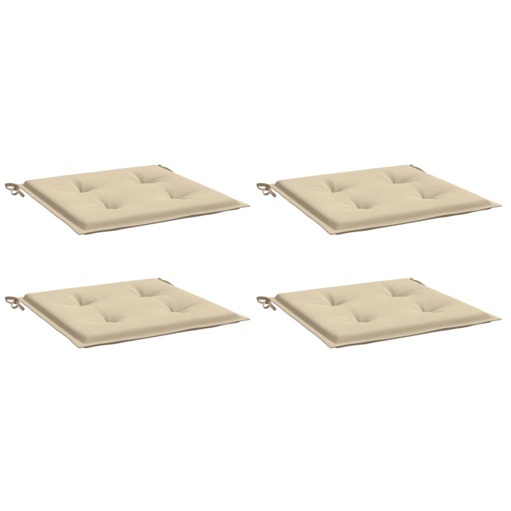 vidaXL Gartenstuhl-Kissen 4 Stk. Beige 40x40x4 cm Oxford-Gewebe