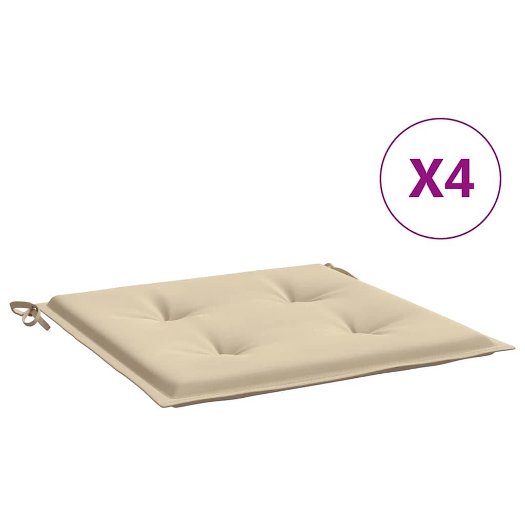 vidaXL Gartenstuhl-Kissen 4 Stk. Beige 40x40x4 cm Oxford-Gewebe