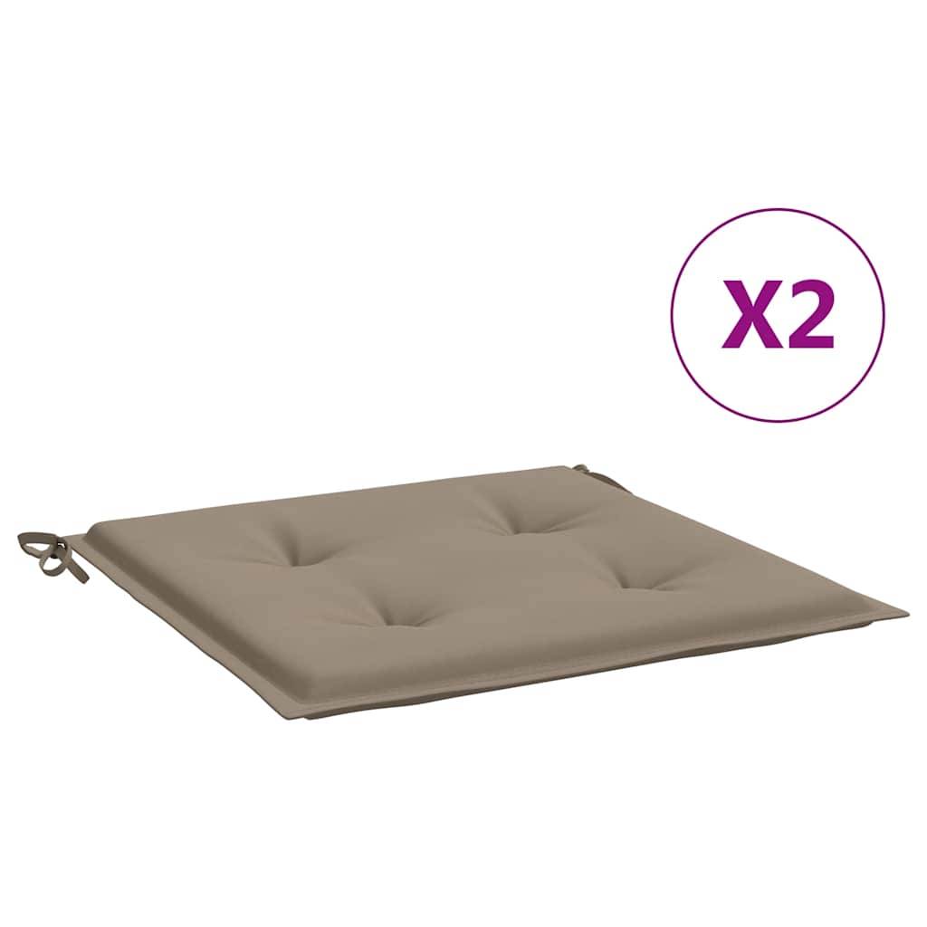 vidaXL Gartenstuhl-Kissen 2 Stk. Taupe 50x50x4 cm Oxford-Gewebe