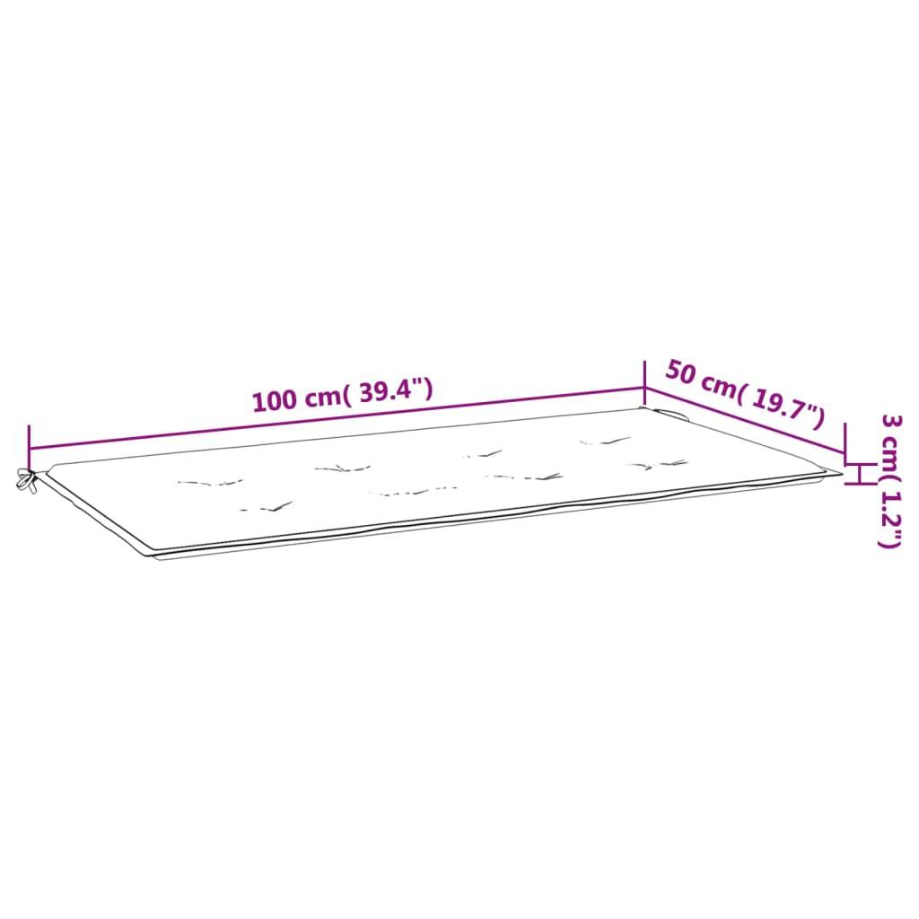 vidaXL Gartenbank-Auflage Blau 100x50x3 cm Oxford-Gewebe