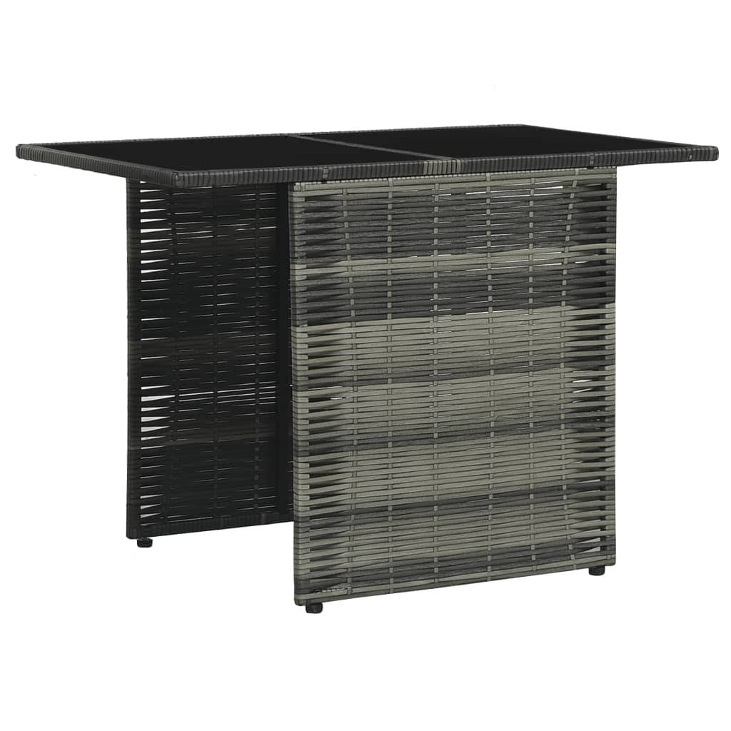 vidaXL 3-tlg. Bistro-Set mit Auflagen Poly Rattan Grau