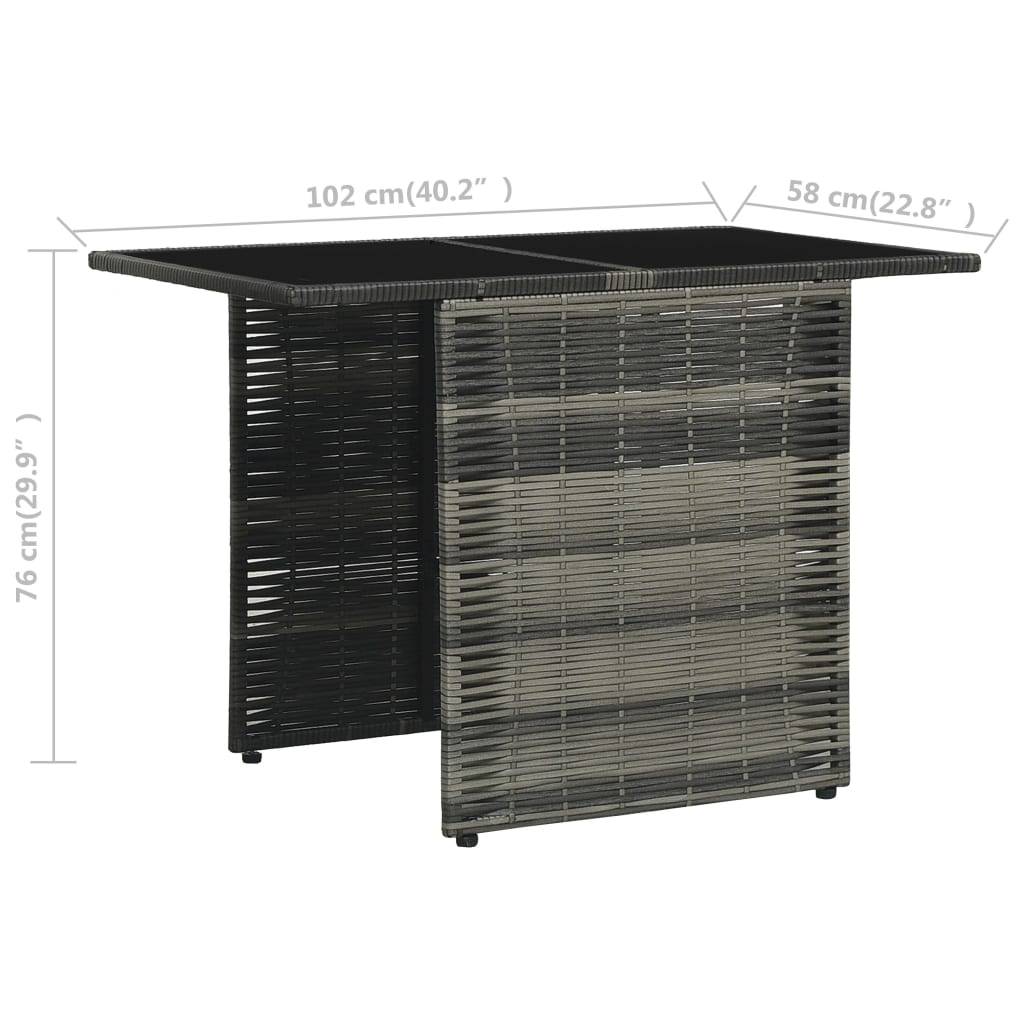 vidaXL 3-tlg. Bistro-Set mit Auflagen Poly Rattan Grau