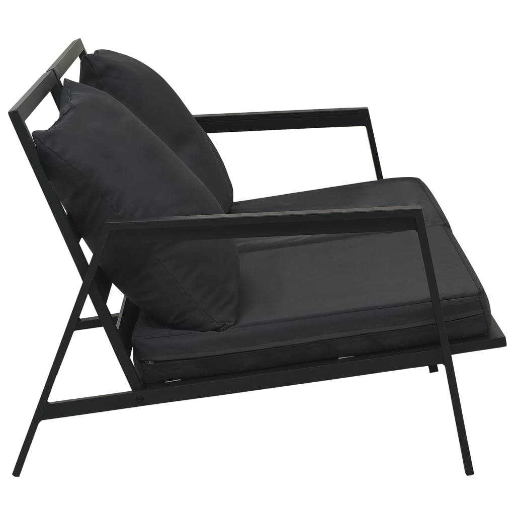 vidaXL 5-tlg. Garten-Lounge-Set mit Auflagen Aluminium Dunkelgrau