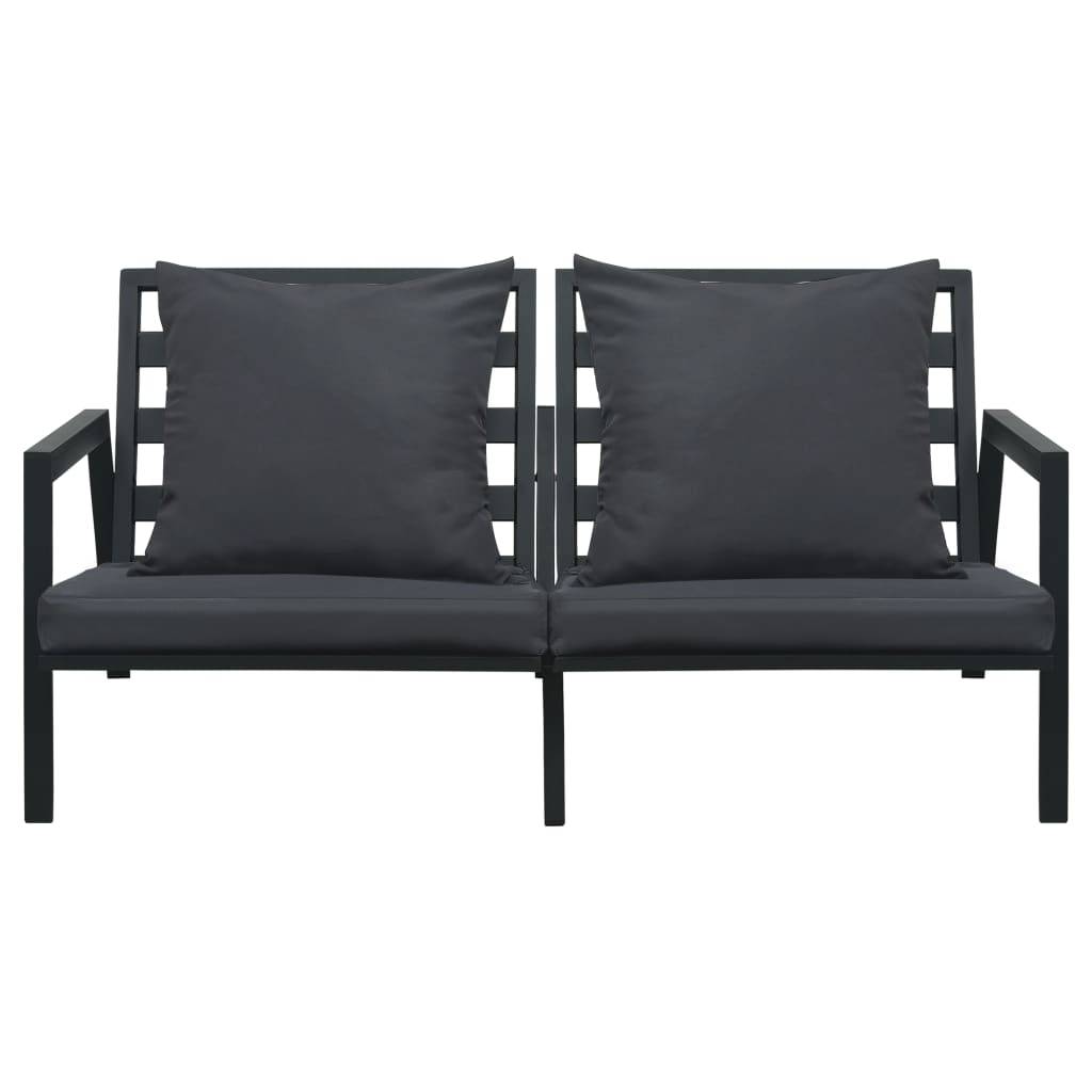 vidaXL 5-tlg. Garten-Lounge-Set mit Auflagen Aluminium Dunkelgrau