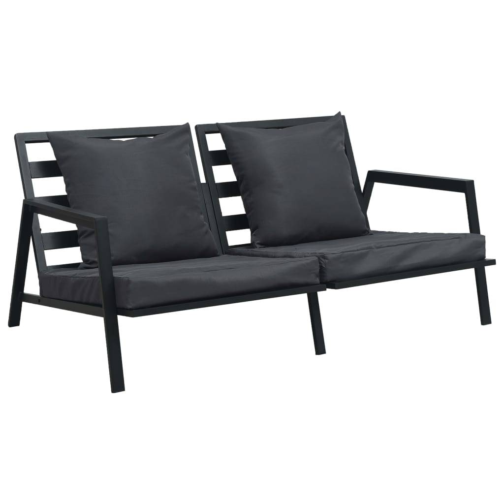 vidaXL 5-tlg. Garten-Lounge-Set mit Auflagen Aluminium Dunkelgrau