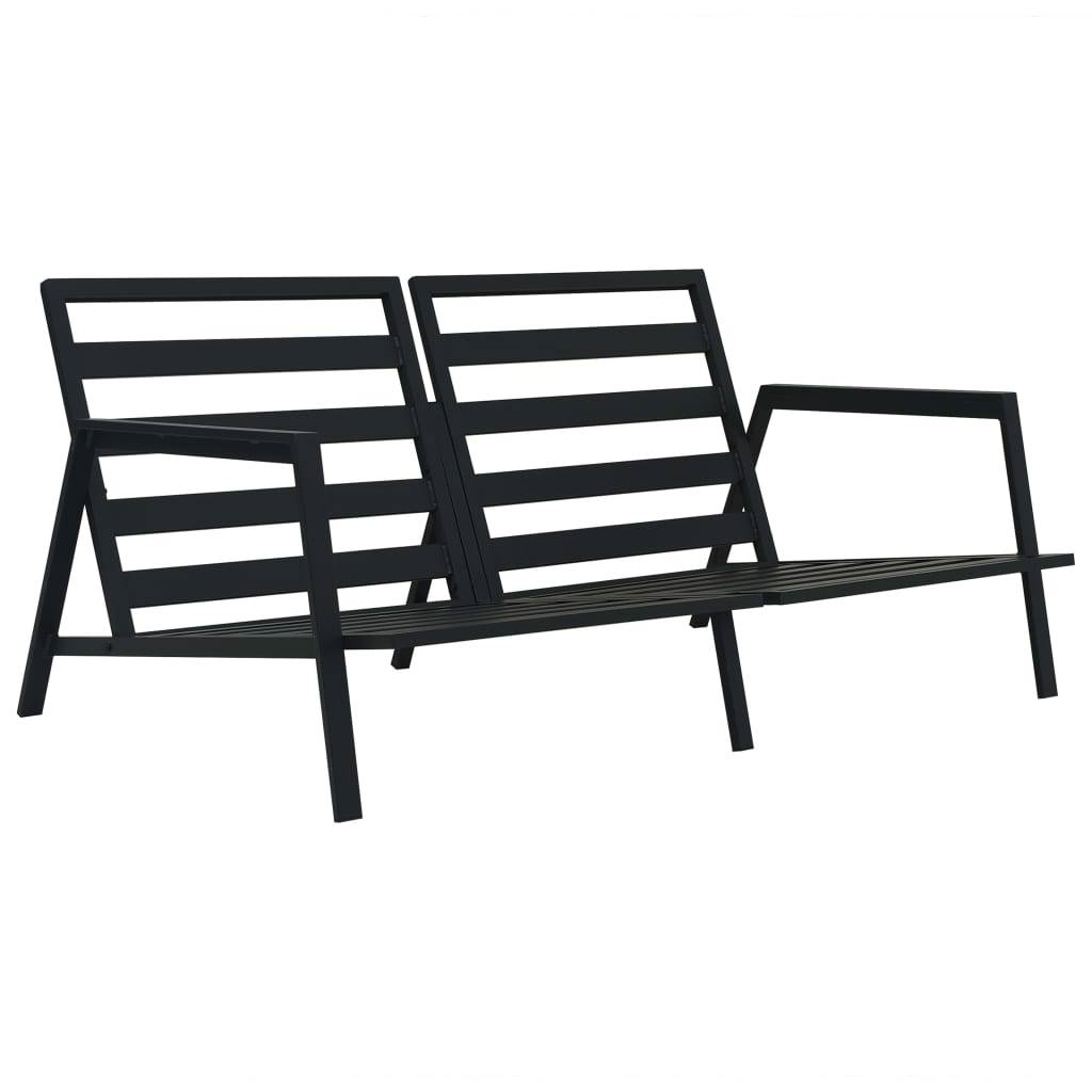 vidaXL 5-tlg. Garten-Lounge-Set mit Auflagen Aluminium Dunkelgrau