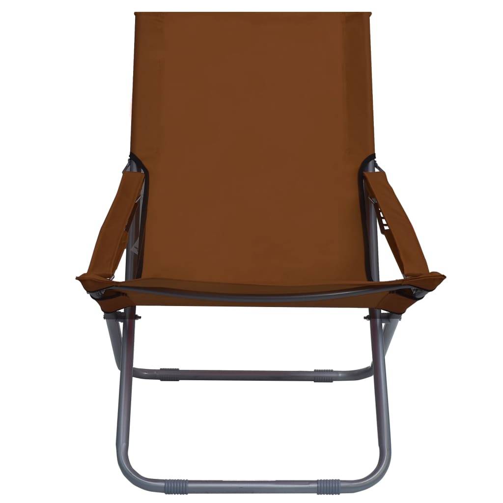 vidaXL Klappbare Strandstühle 2 Stk. Stoff Braun