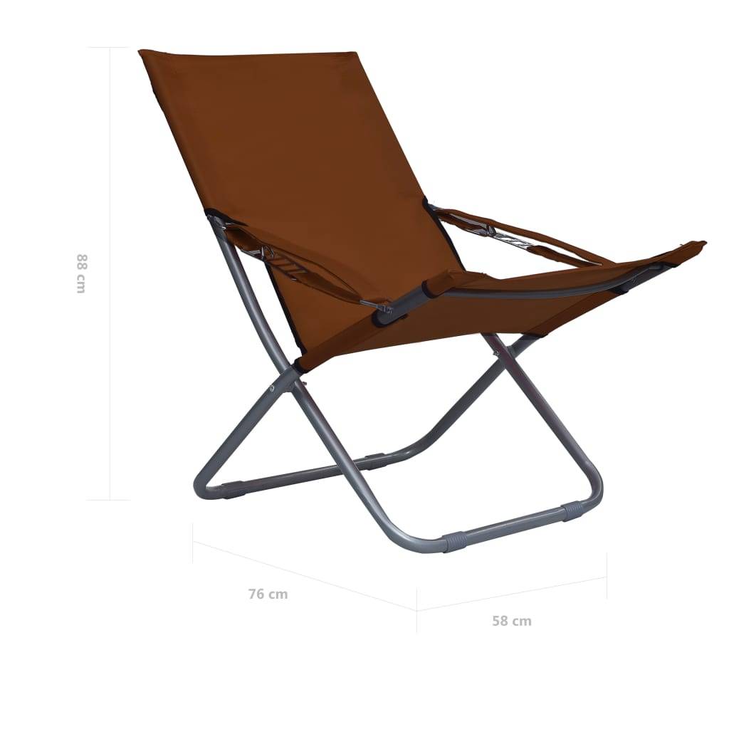 vidaXL Klappbare Strandstühle 2 Stk. Stoff Braun