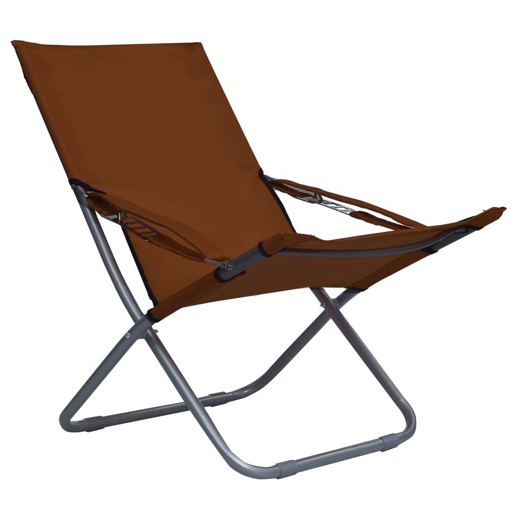 vidaXL Klappbare Strandstühle 2 Stk. Stoff Braun
