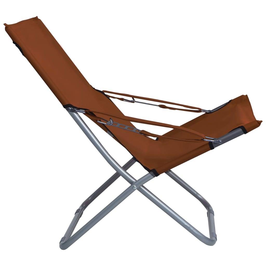 vidaXL Klappbare Strandstühle 2 Stk. Stoff Braun