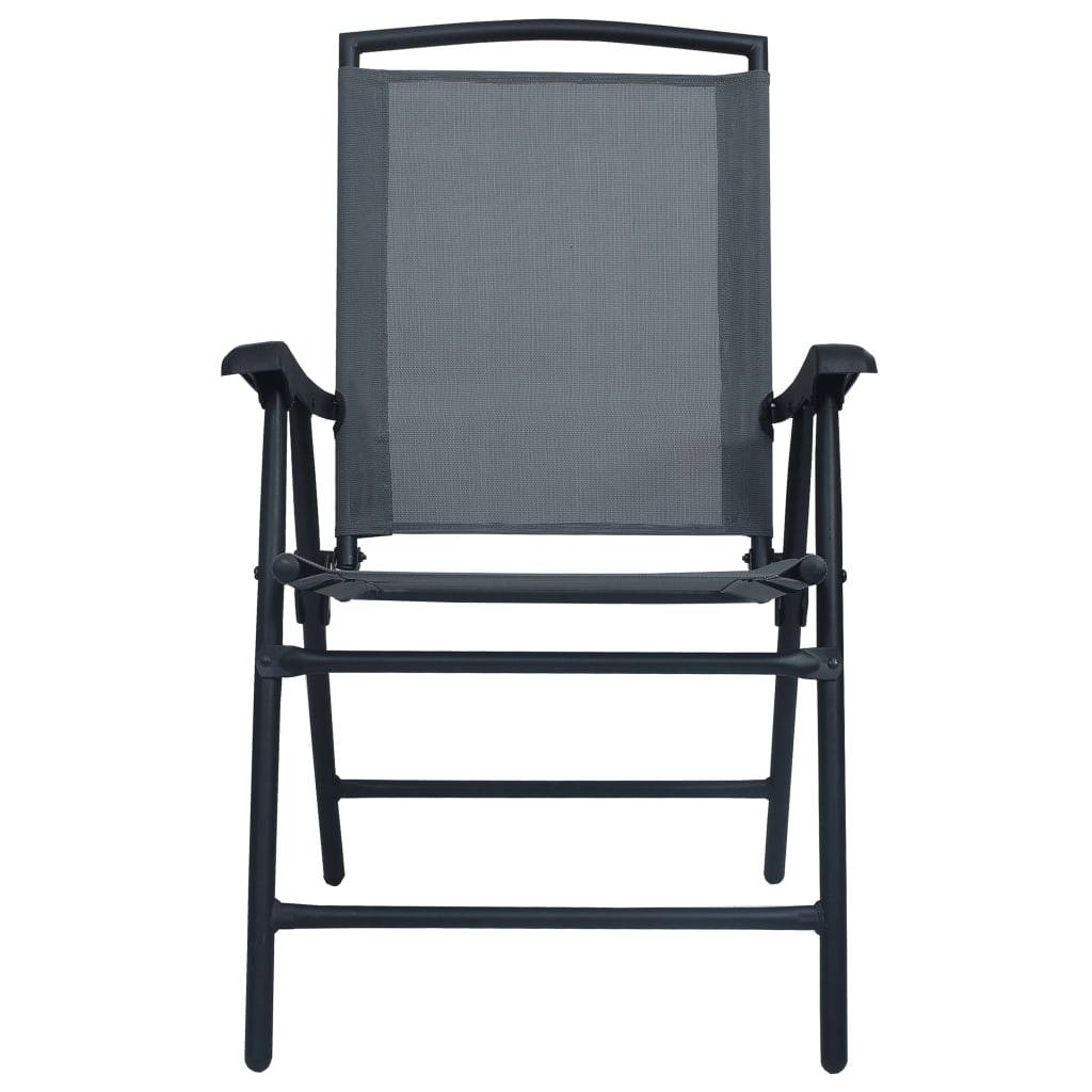 vidaXL Klappbare Gartenstühle 2 Stk. Textilene Grau