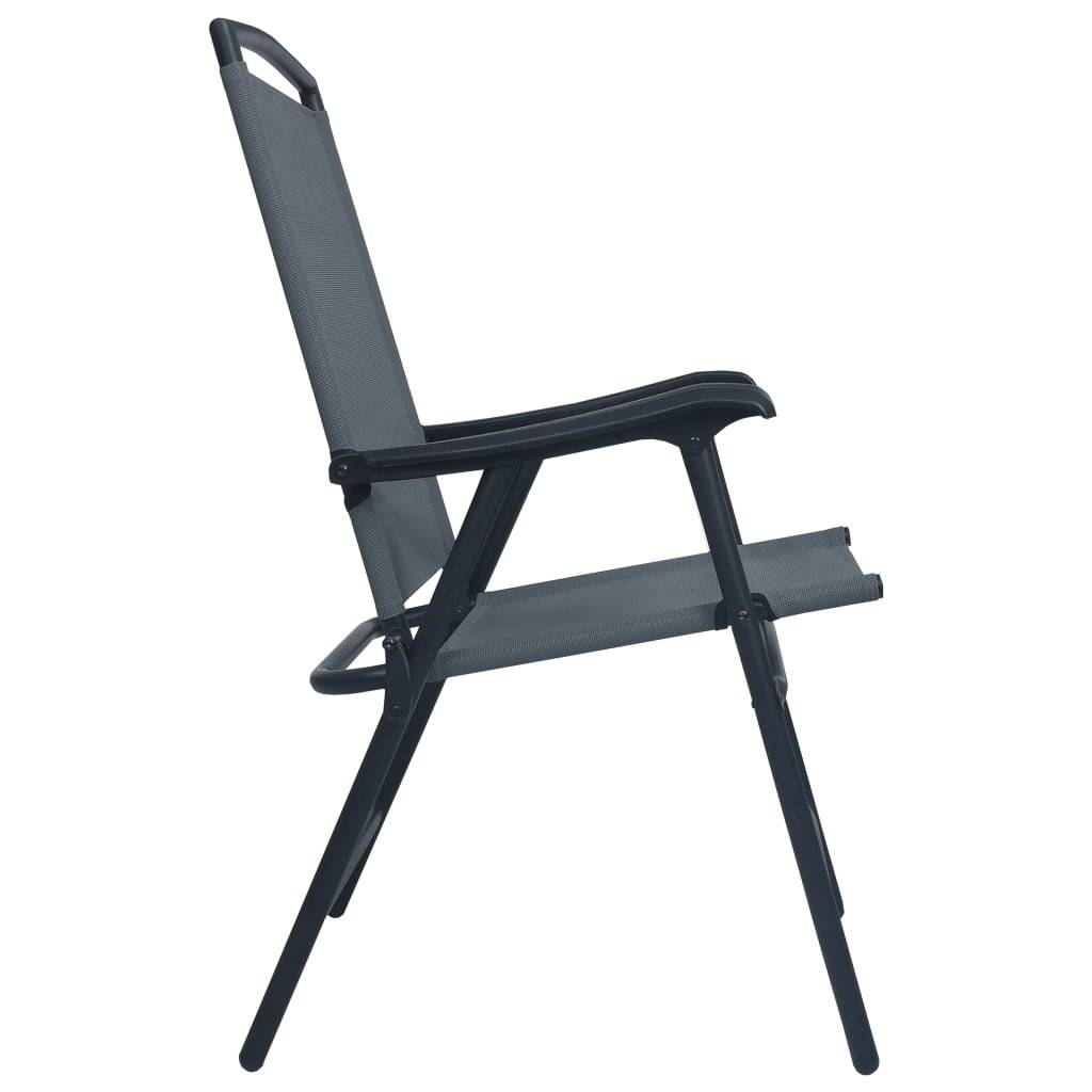 vidaXL Klappbare Gartenstühle 2 Stk. Textilene Grau