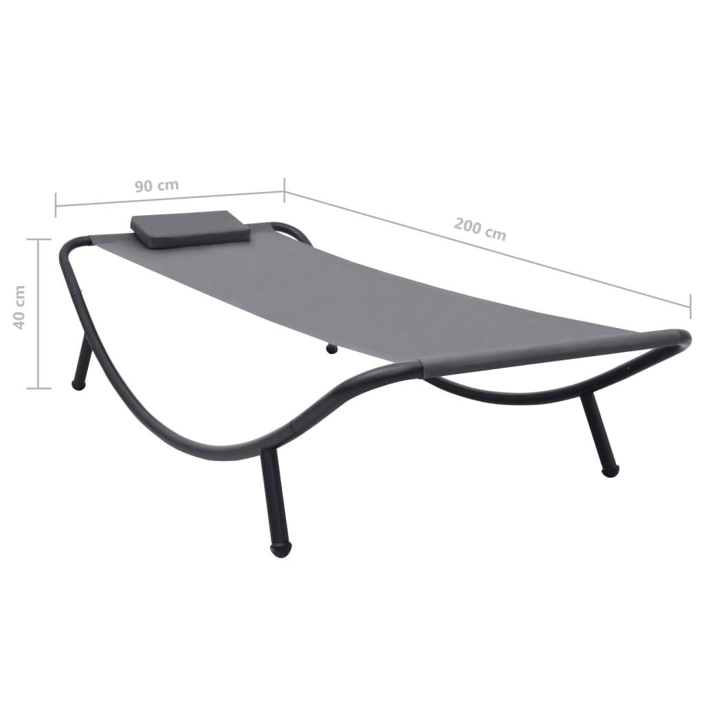 vidaXL Gartenbett Grau 200×90 cm Stahl