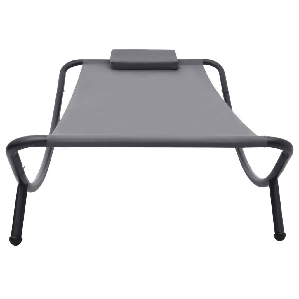 vidaXL Gartenbett Grau 200×90 cm Stahl