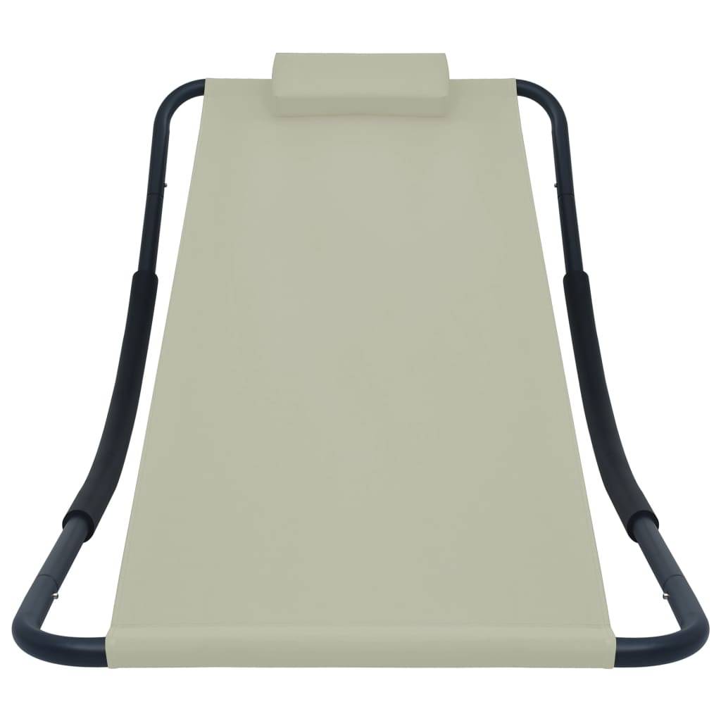 vidaXL Gartenbett Cremeweiß 200 x 90 cm Stahl