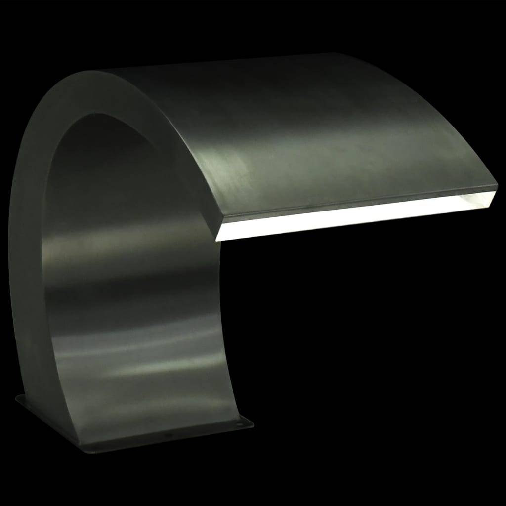 vidaXL Pool-Wasserfall mit LEDs Edelstahl 30x60x45 cm