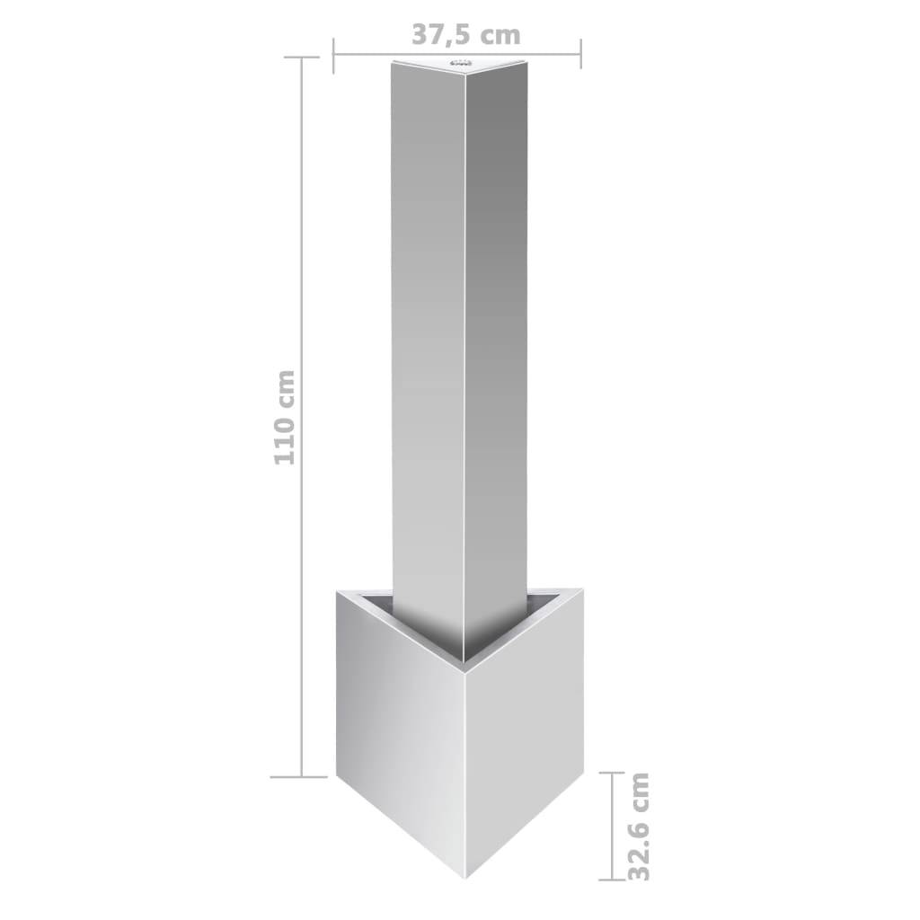 vidaXL Gartenbrunnen Silbern 37,7x32,6x110 cm Edelstahl