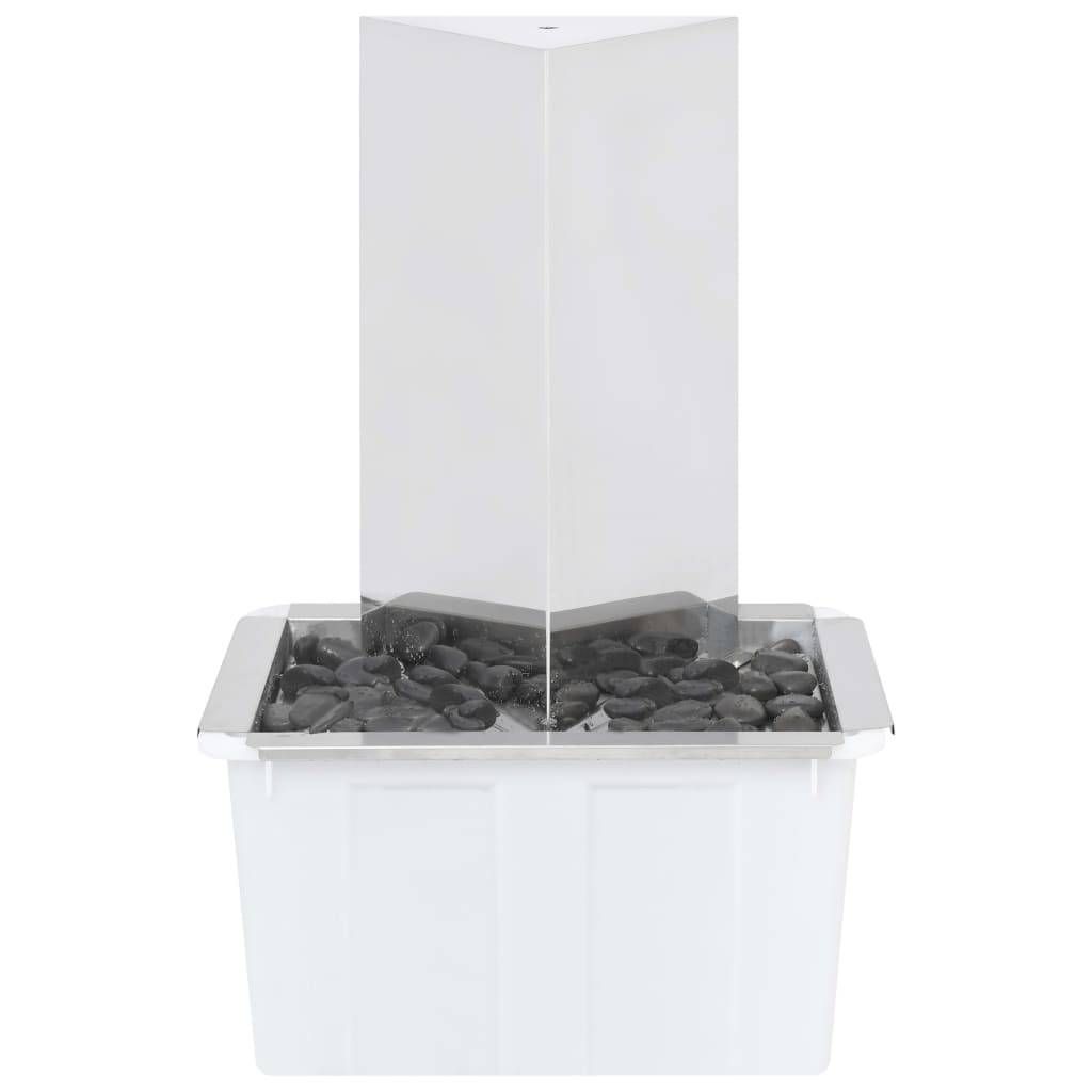 vidaXL Gartenbrunnen mit Pumpe Edelstahl 76 cm Dreieckig