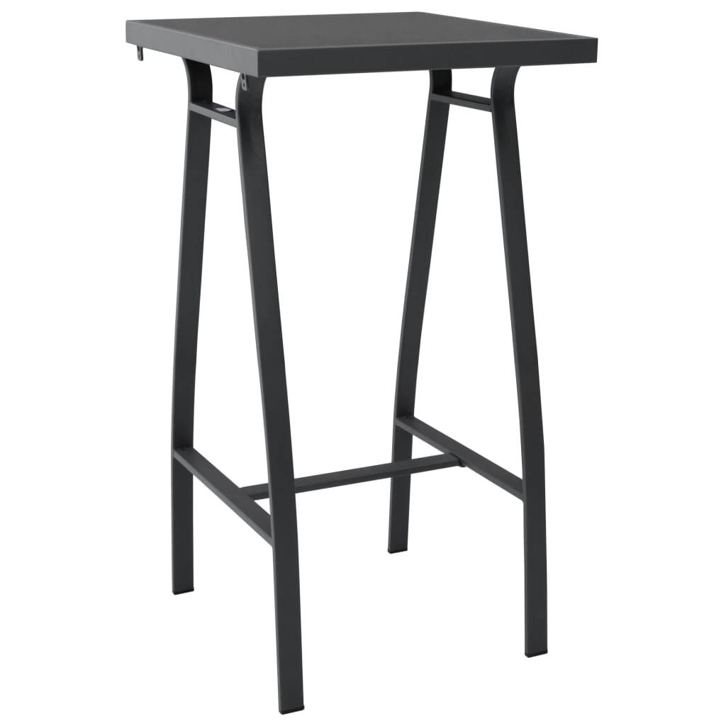 vidaXL Garten-Bartisch Schwarz 60×60×110 cm Hartglas