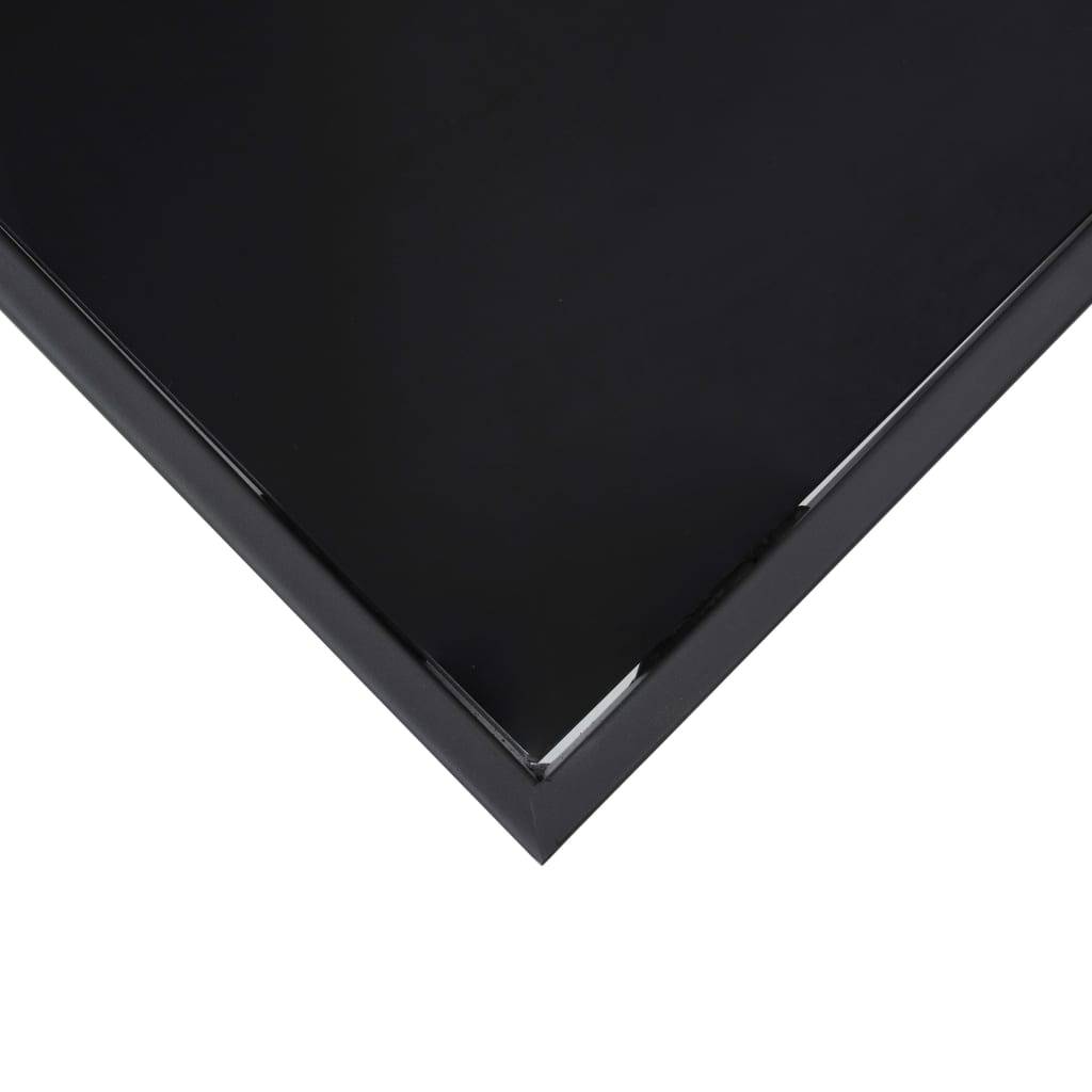 vidaXL Garten-Bartisch Schwarz 110x60x110 cm Hartglas