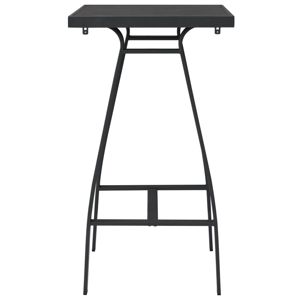 vidaXL Garten-Bartisch Schwarz 60×60×110 cm Hartglas
