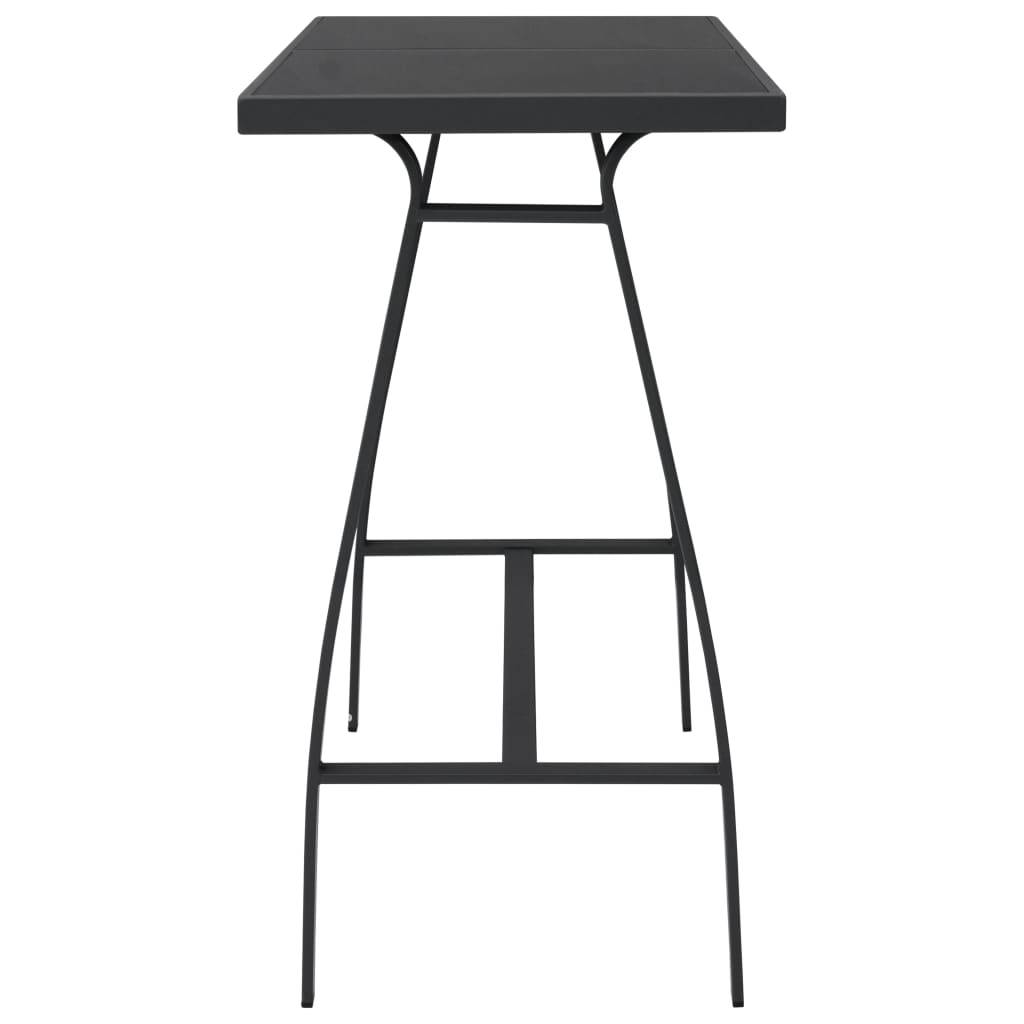 vidaXL Garten-Bartisch Schwarz 110x60x110 cm Hartglas
