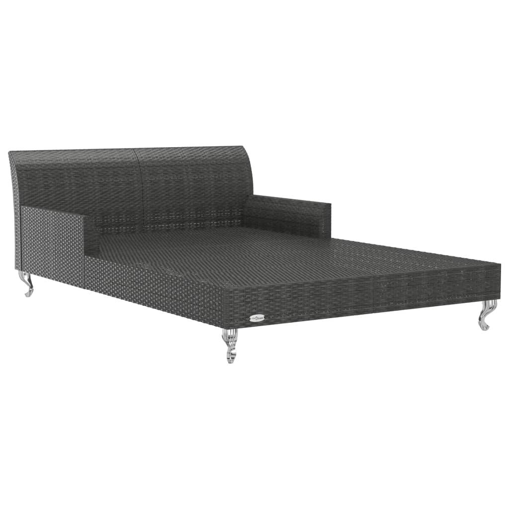 vidaXL 2-Personen-Sonnenliege mit Auflagen Poly Rattan Schwarz