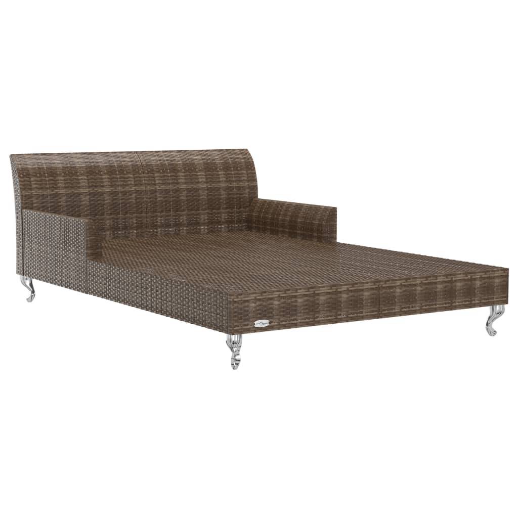 vidaXL 2-Personen-Sonnenliege mit Auflagen Poly Rattan Braun